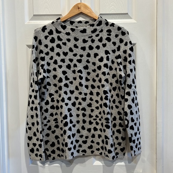 LOFT Mock Neck Hearts Sweater - Picture 2 of 10